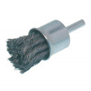 Osborn 99106  END BRUSH-CRIMPED WIRE (1" ODx.020" STEELx1/4" SHANK){Clamshell}
