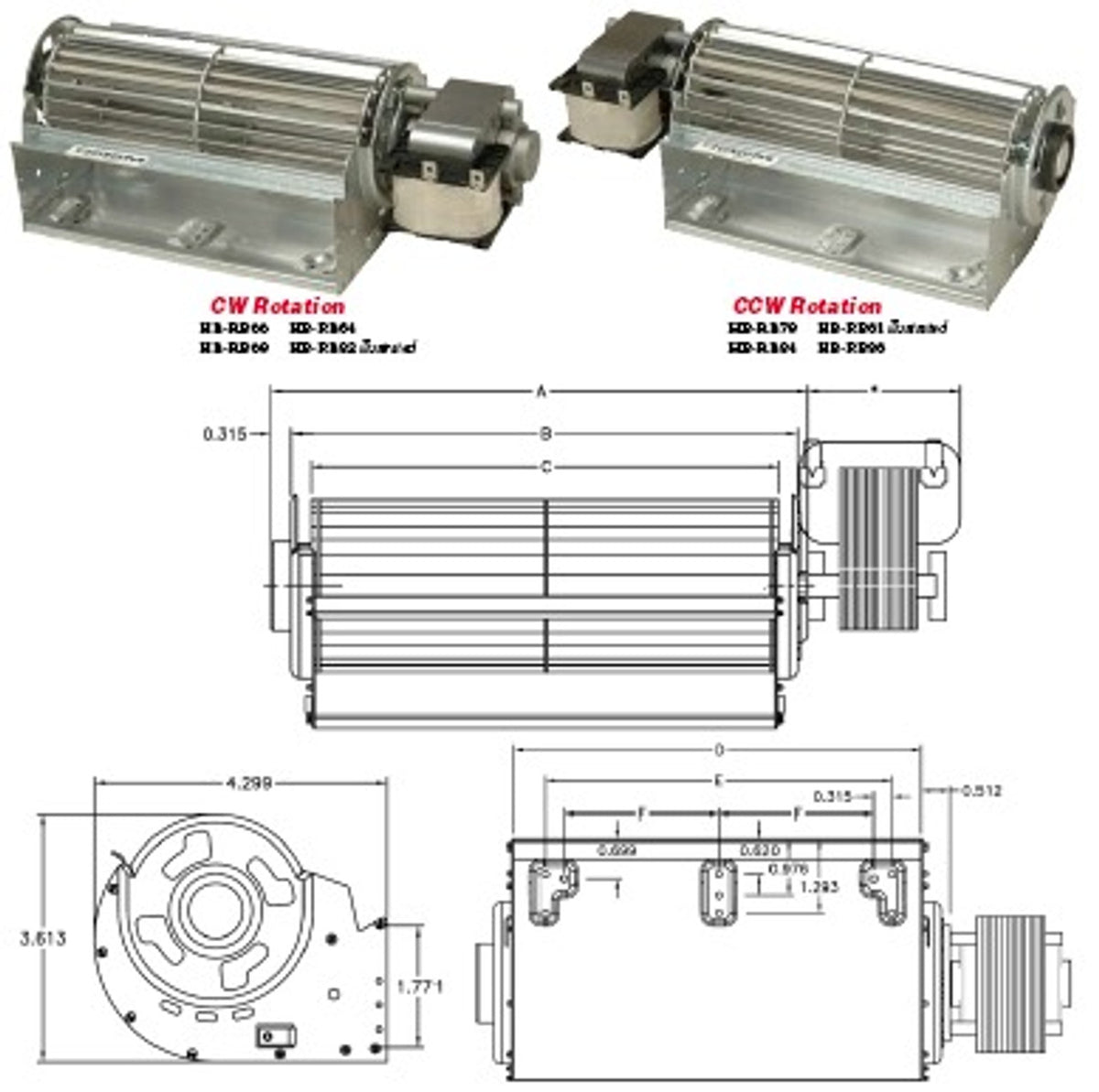 Rotom R7-RB86 Fireplace Blower