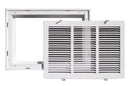 Rectorseal 190RF16X25 TRUAIRE 16 x 25, 1 Deep, 1-Way, Fixed Face, 1/2 STMPD LVR, Steel, Ceiling/Sidewall, White, Filter Grille