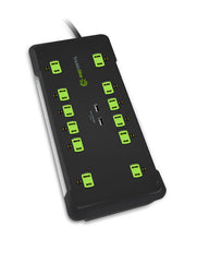 TrickleStar TS1205 12 Outlet Surge Protector - 2 USB Port - 3420J - 8ft Cord