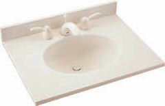 Swan Surfaces VT1B2243.130 Ellipse Vanity Top 43x22 Ice Center Bowl