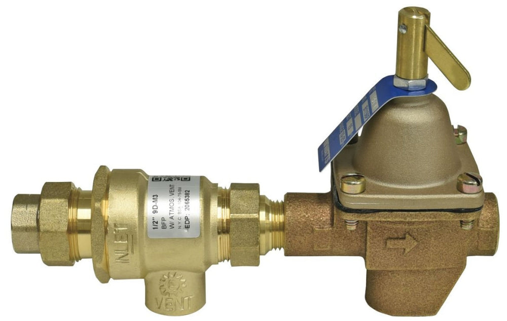 Watts 0386463 B911T-M3 BRASS PRESSURE REDUCING VALVE W9D BACKFLOW PREVENTER IPT (NOT FOR POTABLE WATER USE)