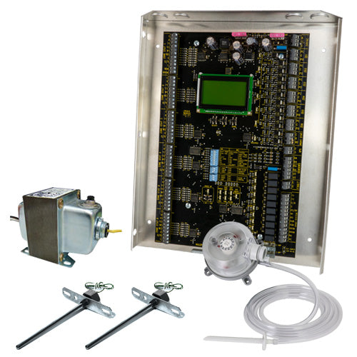 iO HVAC Controls ZP6-ESP-KIT 6-Zone (4H/2C) zone panel with ESP, 75VA transformer, 2 duct temp sensors and pressure sensor