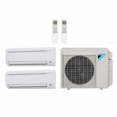 Daikin 24000 BTU 2 Zone Wall Mounted Ductless Mini-Split Heat Pump System - 18 SEER  (9K+15K)