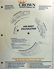 Crown Products 1965-14 CROWN DUCTULATOR # ADI DUCT SIZE CALCULATOR