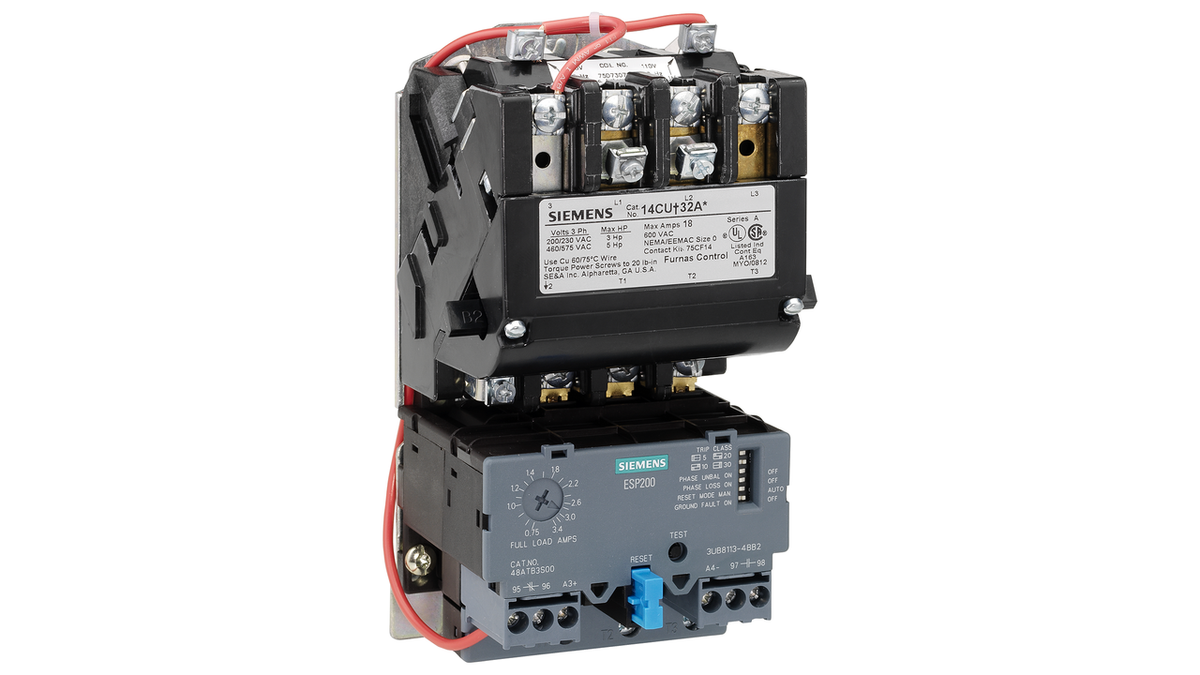 Furnas Controls 14DUE32AA Non-Reversing Motor Starter, 3 Ph, 3 Pole, 10-40 Amp, 60 Hz (120/240V), replacement for 14DP32AA81