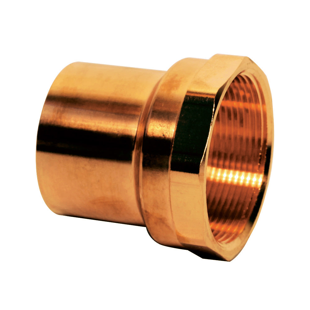 Jones Stephens C77168 Copper Female Adapter, FTG x FPT, 1-1/4 x 1-1/4