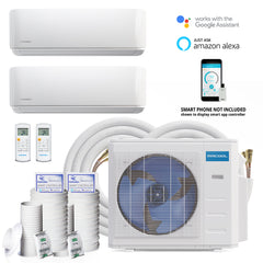 MRCOOL 24,000 BTU 2 Zone DIY Wall Mounted Ductless Mini-Split Heat Pump System - 22 SEER (12K+12K)