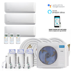 MRCOOL 27,000 BTU 3 Zone DIY Wall Mounted Ductless Mini-Split Heat Pump System - 22 SEER (9K+9K+9K)