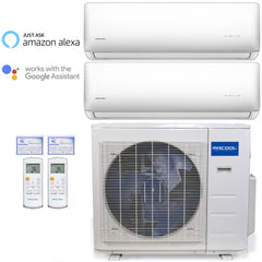 MRCOOL 18,000 BTU 2 Zone Olympus Wall Mounted Ductless Mini-Split Heat Pump System - 22.5 SEER (9K+12K)