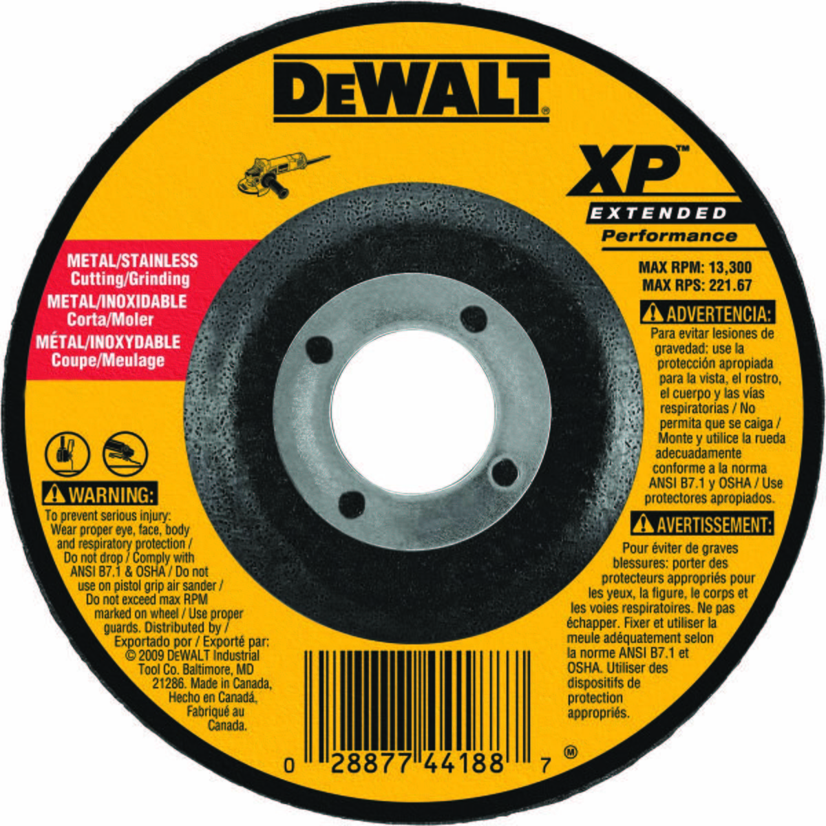 Dewalt DW8818 6" X 1/8" X 7/8" ZIRCONIA ABRASIVE