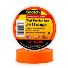 3M 80610834022 Scotch Vinyl Color Coding Electrical Tape 35 - 3/4 in x 66 ft - Orange