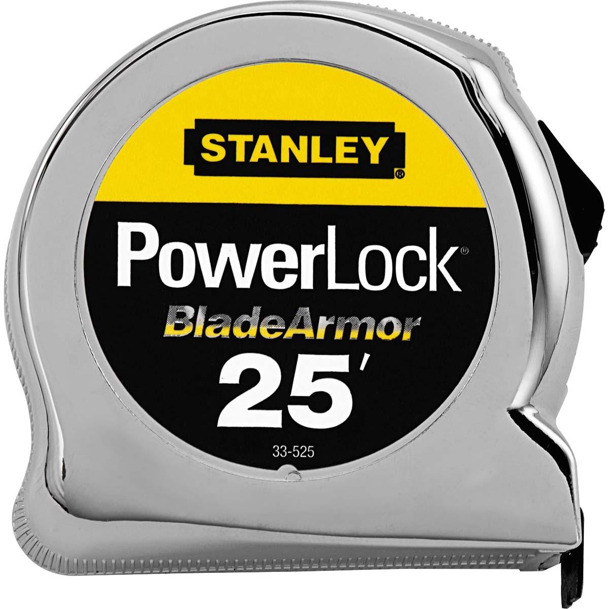 Stanley 33-525 STANLEY POWERLOCK TAPE RULE W/ BLADEARMOR COATING 1" X 25'