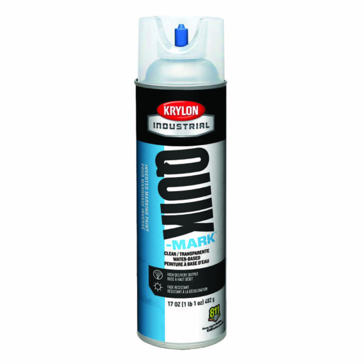 Krylon Industrial A03500 Quik -Mark Water -Based Inverted Marking Paint - Clear