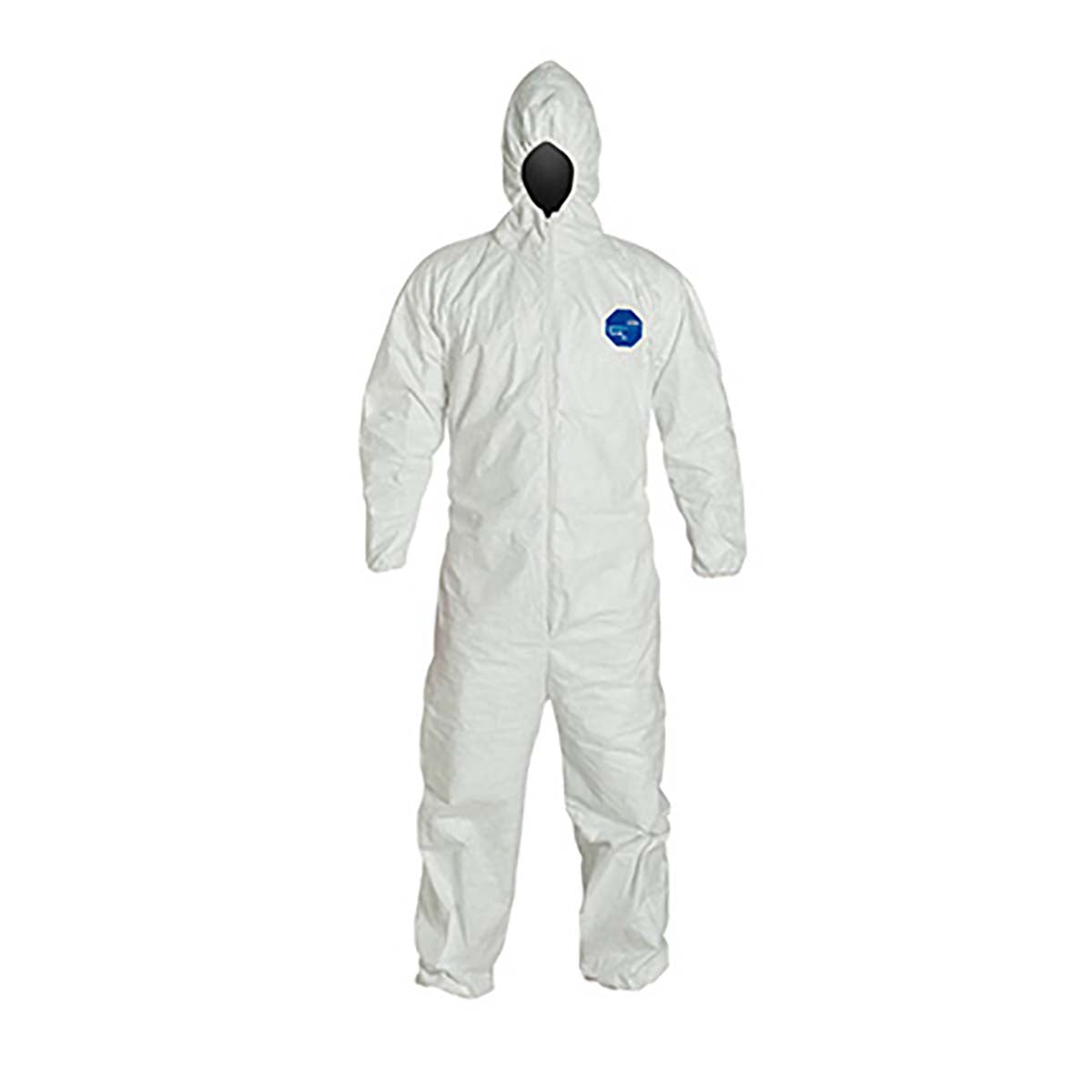 DuPont TY127SWH3X0006G1 TYVEK 400 - COVERALL - ZIPPER FRONT - HOOD - ELASTIC WRIST AND ANKLE - STORMFLAP