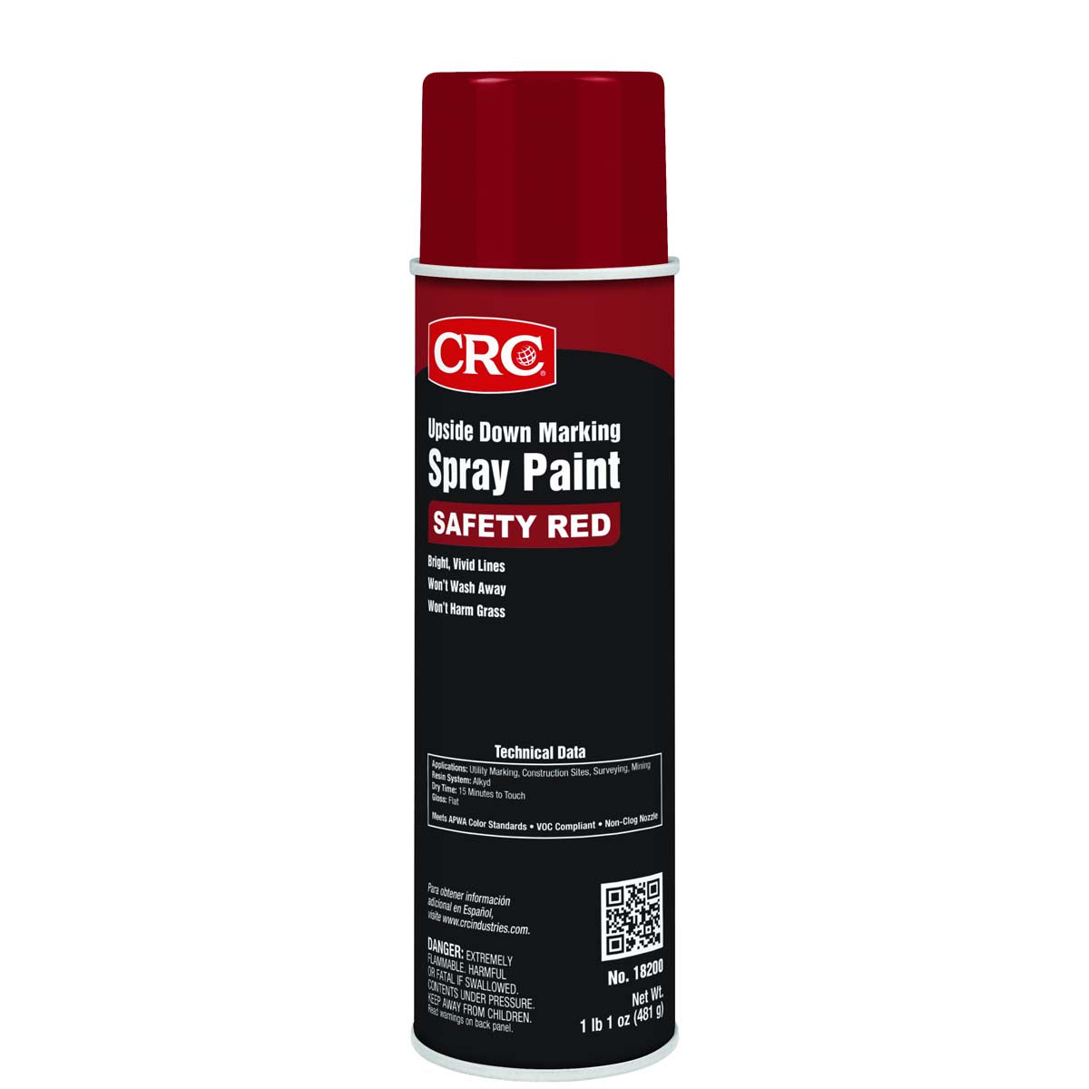 CRC 18200 Upside Down Marking Paints -Safety Red - 17 Wt Oz