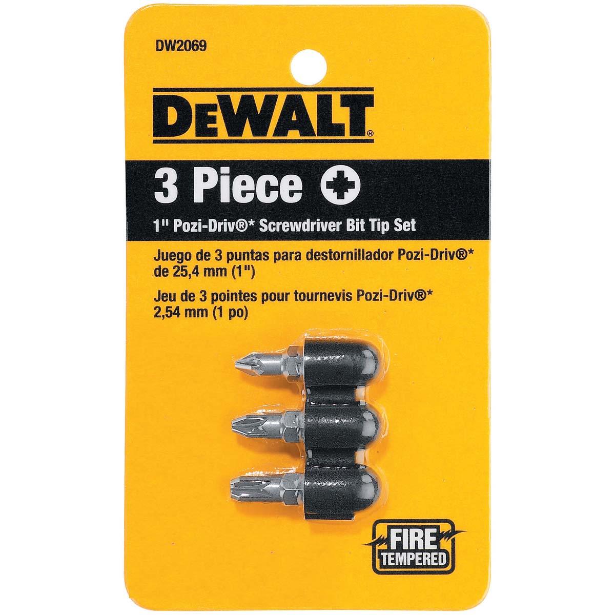 DeWalt DW2069 3 PC. POZI BIT TIP SET