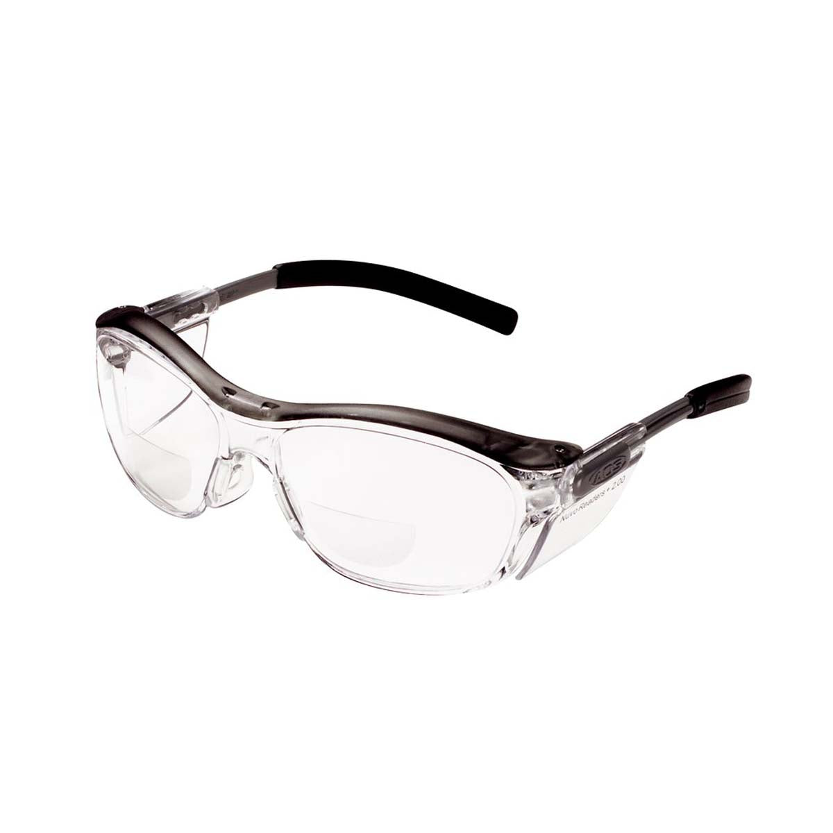 Nuvo 11435-00000-20 3M  Reader Protective Eyewear 11435 -00000 -20 Clear Lens - Gray Frame - +2.0 Diopter