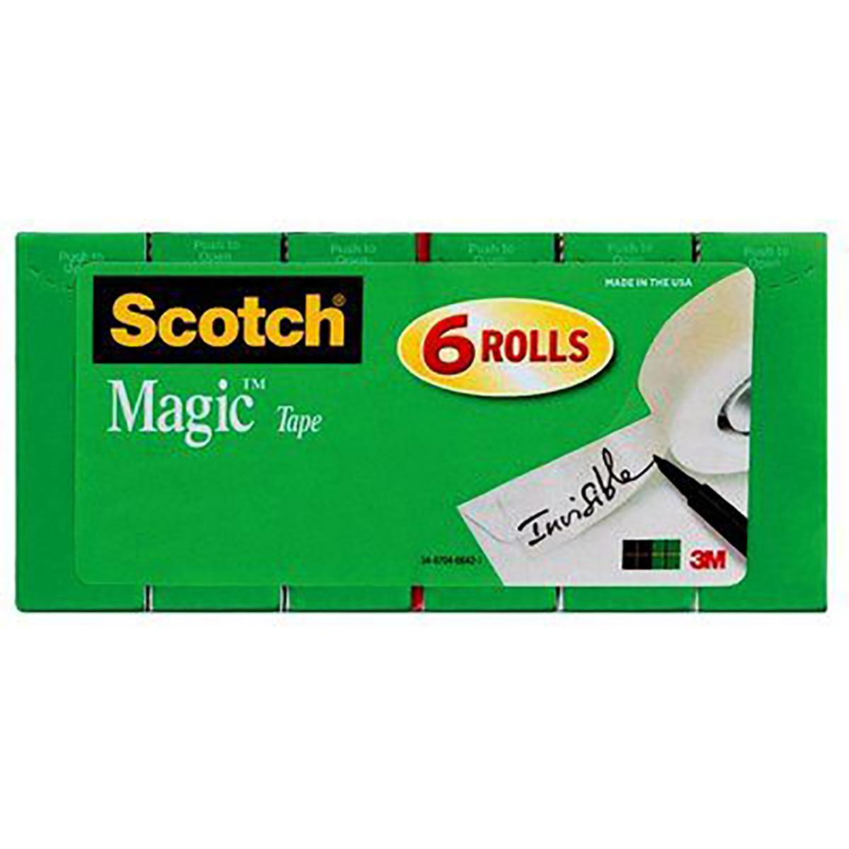 3M 70005101343 Scotch(R) Magic Tape 810K6 6 rolls of 3/4 in x 1000 in