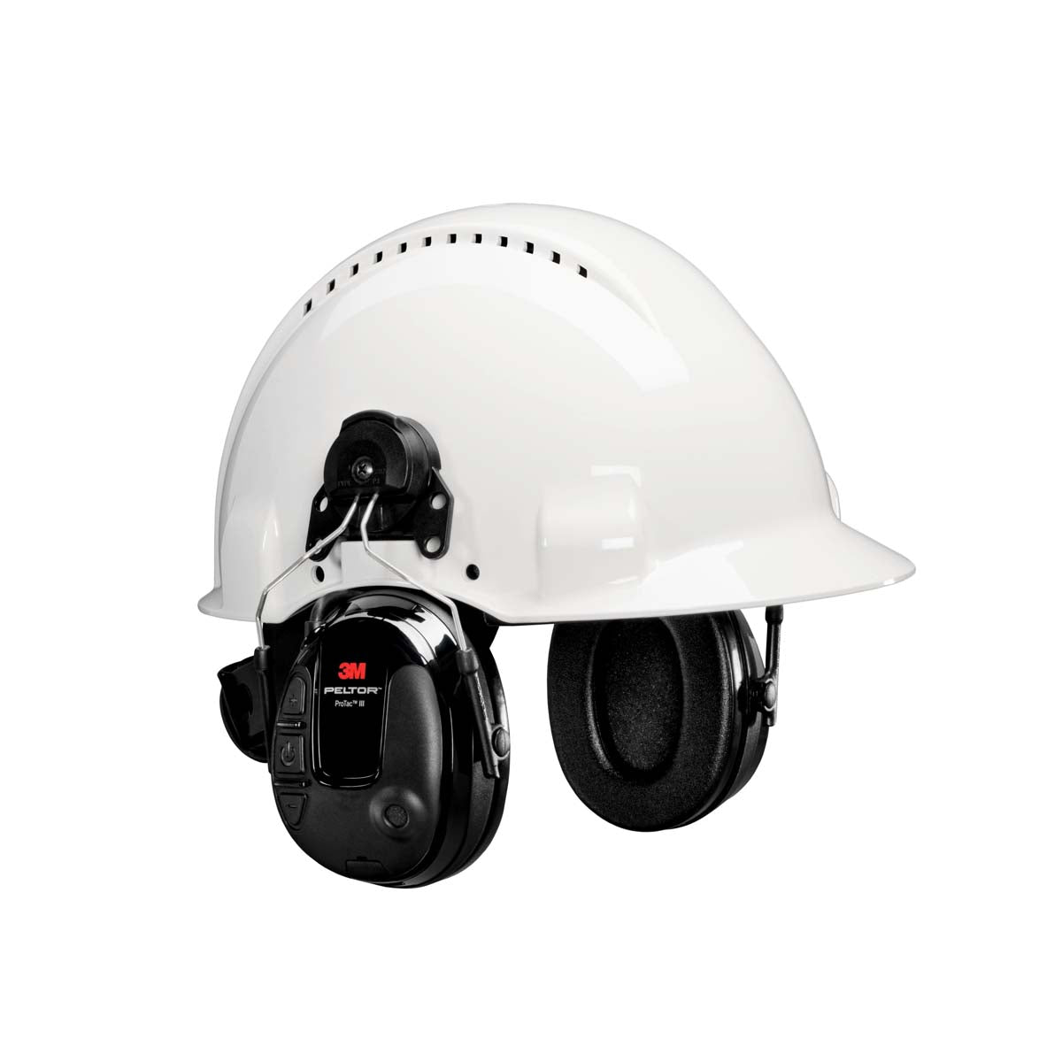 3M MT13H220P3E  PELTOR ProTac III Slim Headset - Black -? Hard Hat Attached