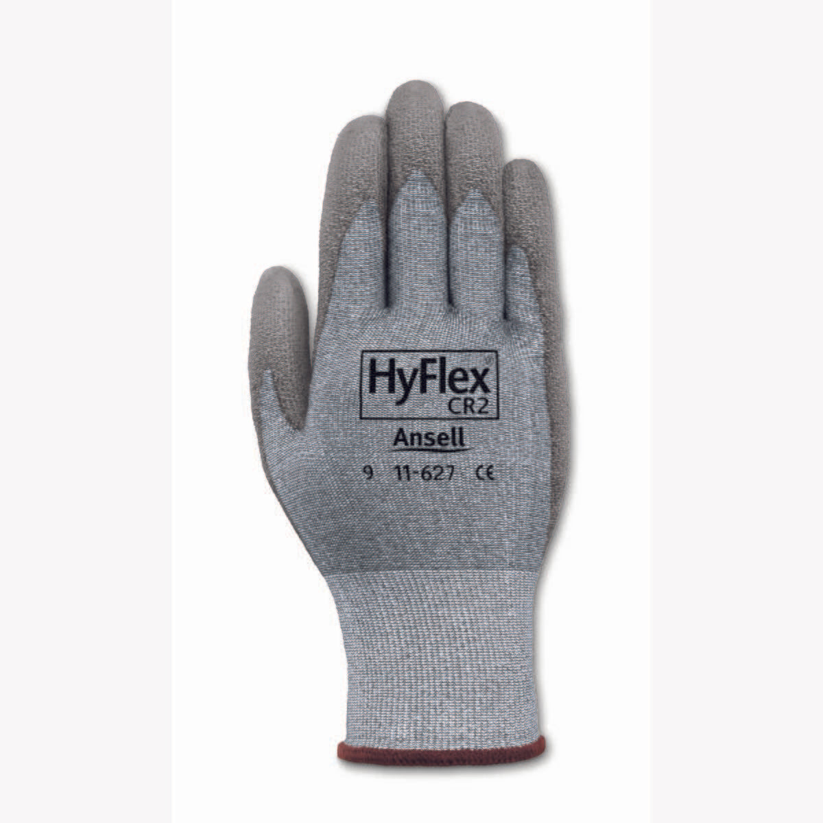 Ansell 11-627-11 HYFLEX 15G Gray Cotton - Nylon - Lycra Blend Lnr with Gray Palm Coat - Sz 11