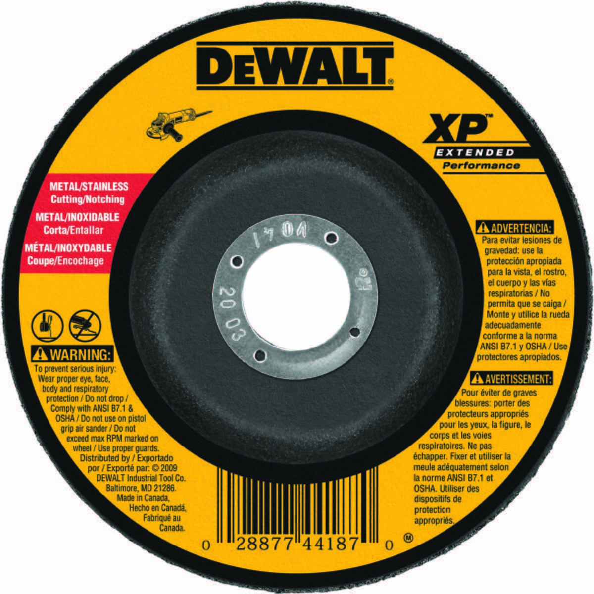 Dewalt DW8811 5" X 3/32" X 5/8"-11 ZIRCONIA ABRA