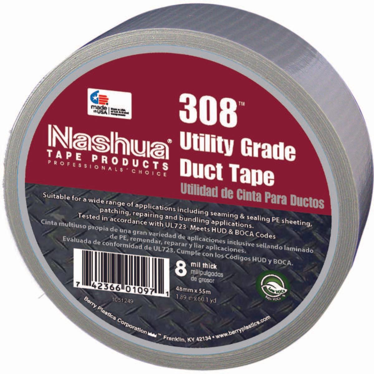 Nashua 1087719  308 Utility Duct Tape 48mm x 55m Silver