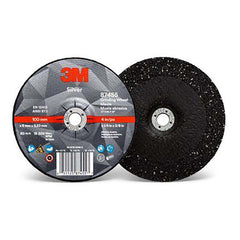 3M UU009027200  Silver Depressed Center Grinding Wheel 87455 - T27 4 in x 1/4 in x 3/8 in