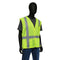 West Chester 47217/3XL ANSI Class II Self Extinguishing Vest with 2" Silver Reflective Tape. 100% Polyester Lime Green Mesh.