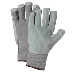 West Chester 730TGLP/XL Gray Terry Loop in and Split Leather Palm PosiGrip Glove