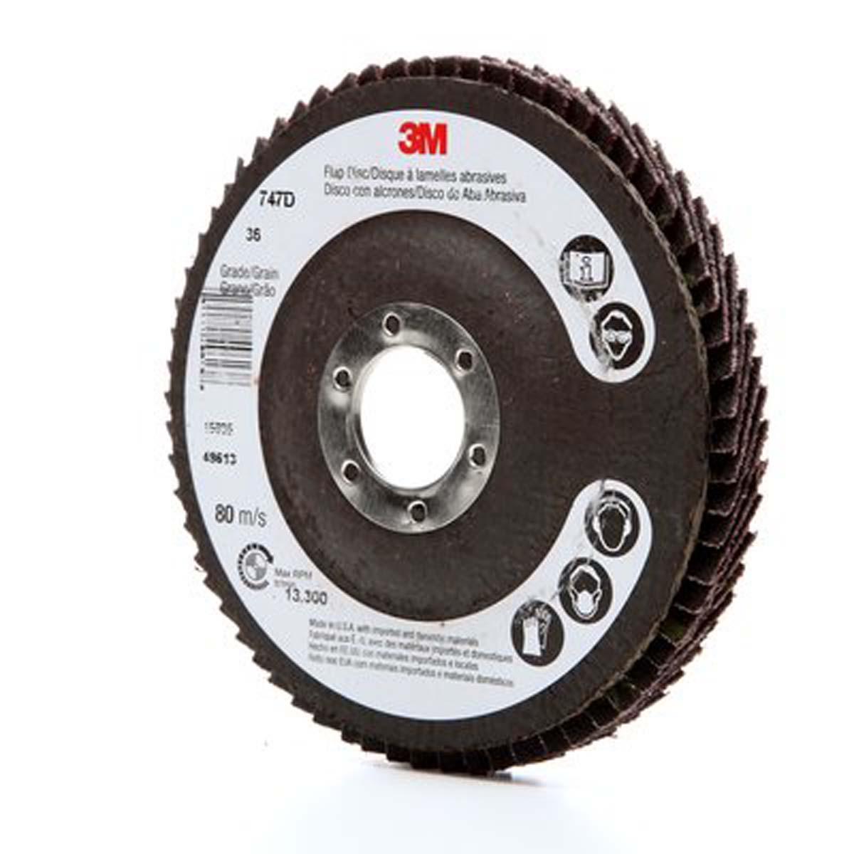 3M 051111496138  Flap Disc 747D - T27 4 -1/2 in x 7/8 in 36 X -weight