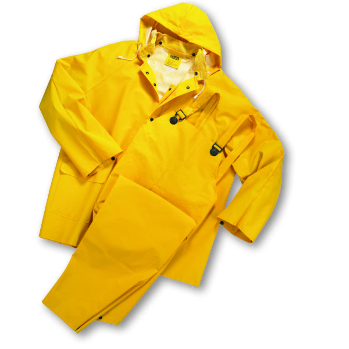 West Chester 4035/XXL Rainwear 35ml PVC over Polyester 3pcs Rainsuit  - Yellow