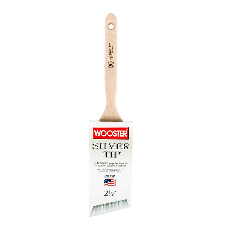 Wooster 5221-2 1/2 2 -1/2" Silver Tip Angle Sash CT polyester paintbrush