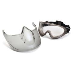 Pyramex GG504TSHIELD Direct/Indirect -Gray Frame/Clear Anti -Fog Lens woth faceshield attachment