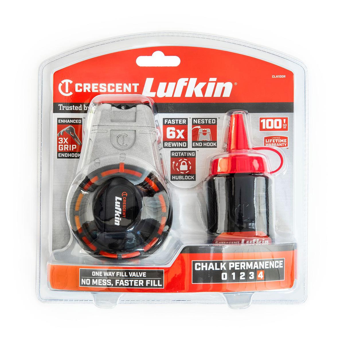 Crescent CLA100R ALUMINUM REEL -100' -RED CHALK -3OZ