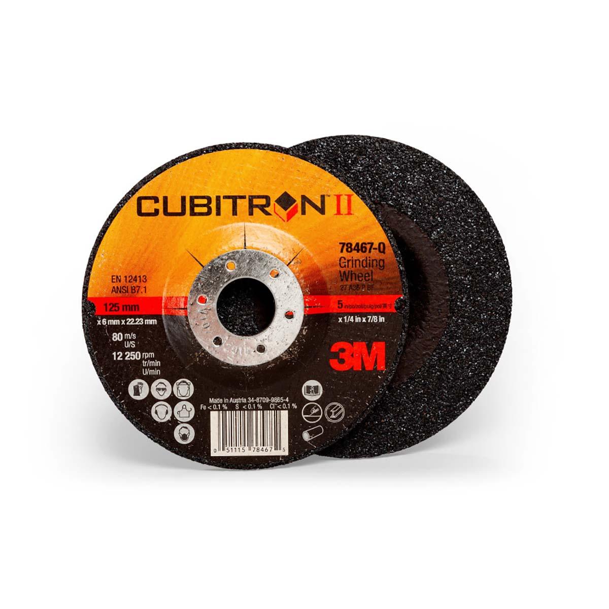 3M XC991187920  Cubitron II Depressed Center Grinding Wheel T27 - (78467 -Q) - 5 in x 1/4 in x 7/8 in