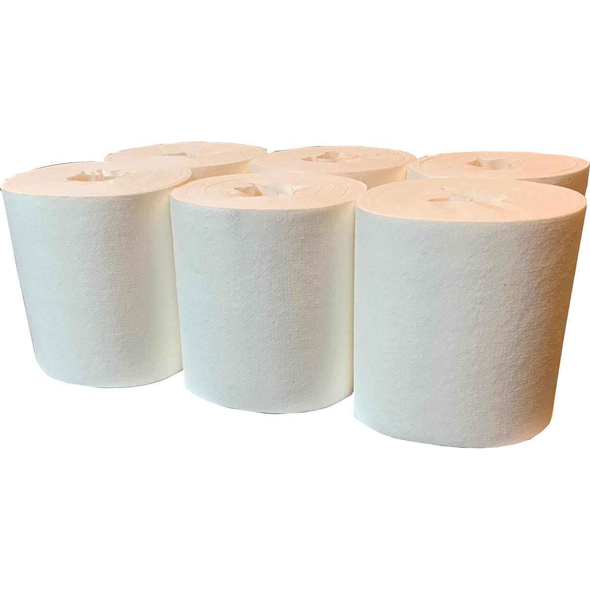 Spilfyter 74491 6 Dry Airlaid Wiper Rolls; 300 Wipes per Roll  - 6.8"x6" Cellulose -Based Wiper 6 Rolls/Case