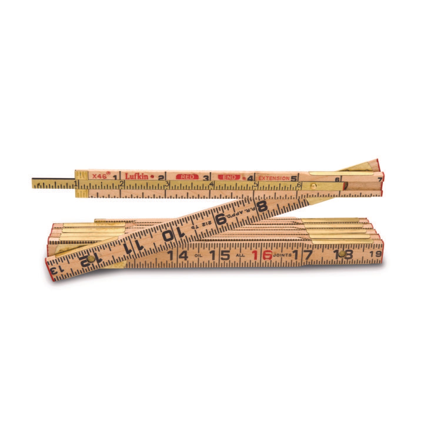 Lufkin X48N 5/8 x 8' Red End Wood Rule with 6 Slide Rule Extension