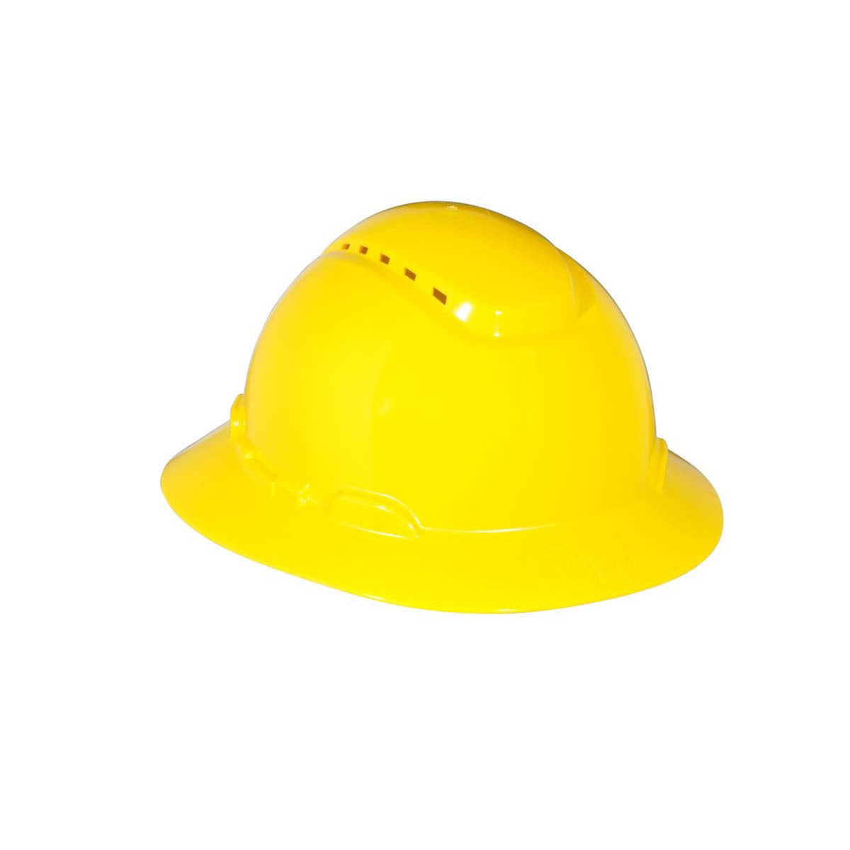 3M H-802V  Full Brim Hard Hat H -802V - Yellow 4 -Point Ratchet Suspension - Vented -