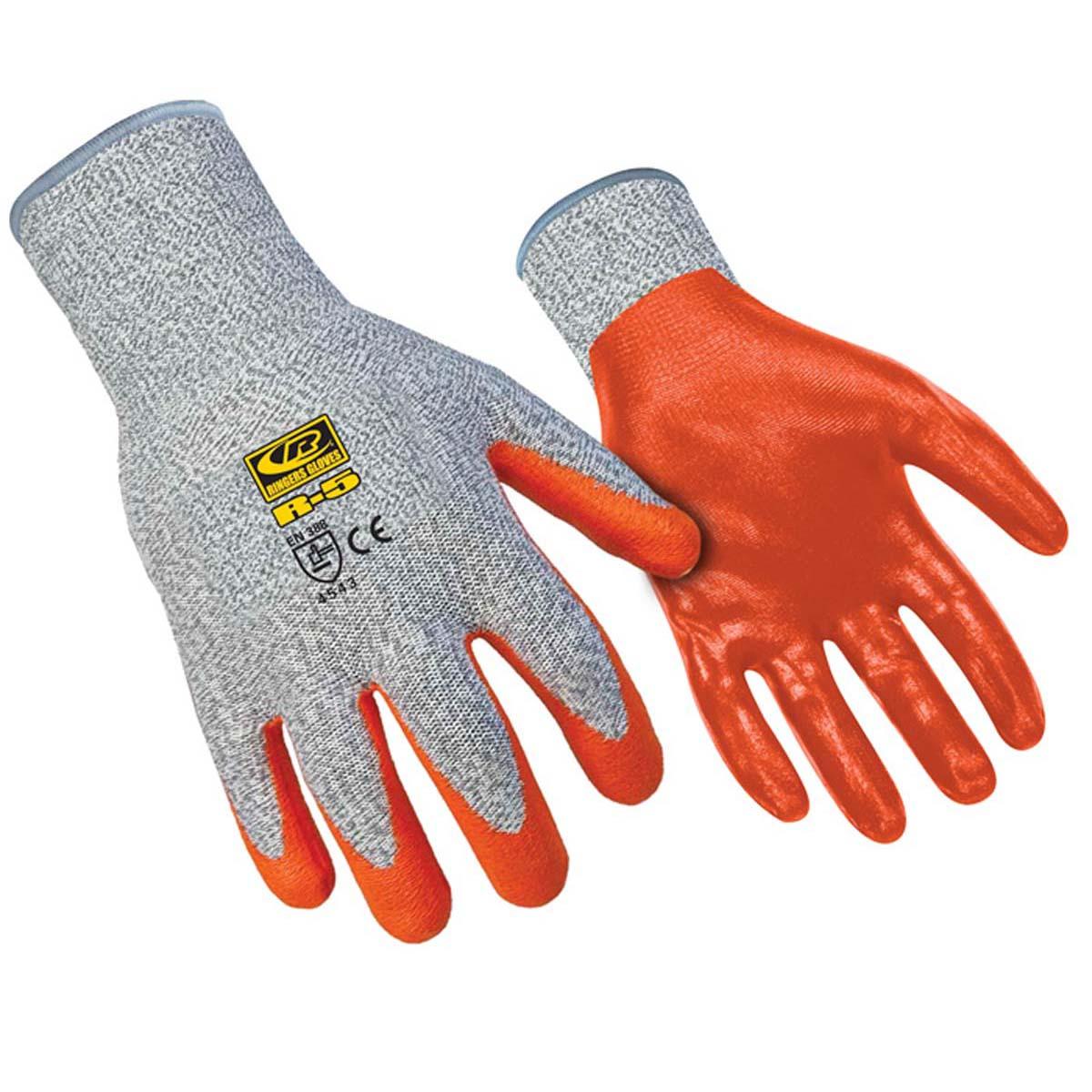 Ringers Gloves 045-10 R -Flex Nitrile 1/2 Dip Cut 5 ANSI 3