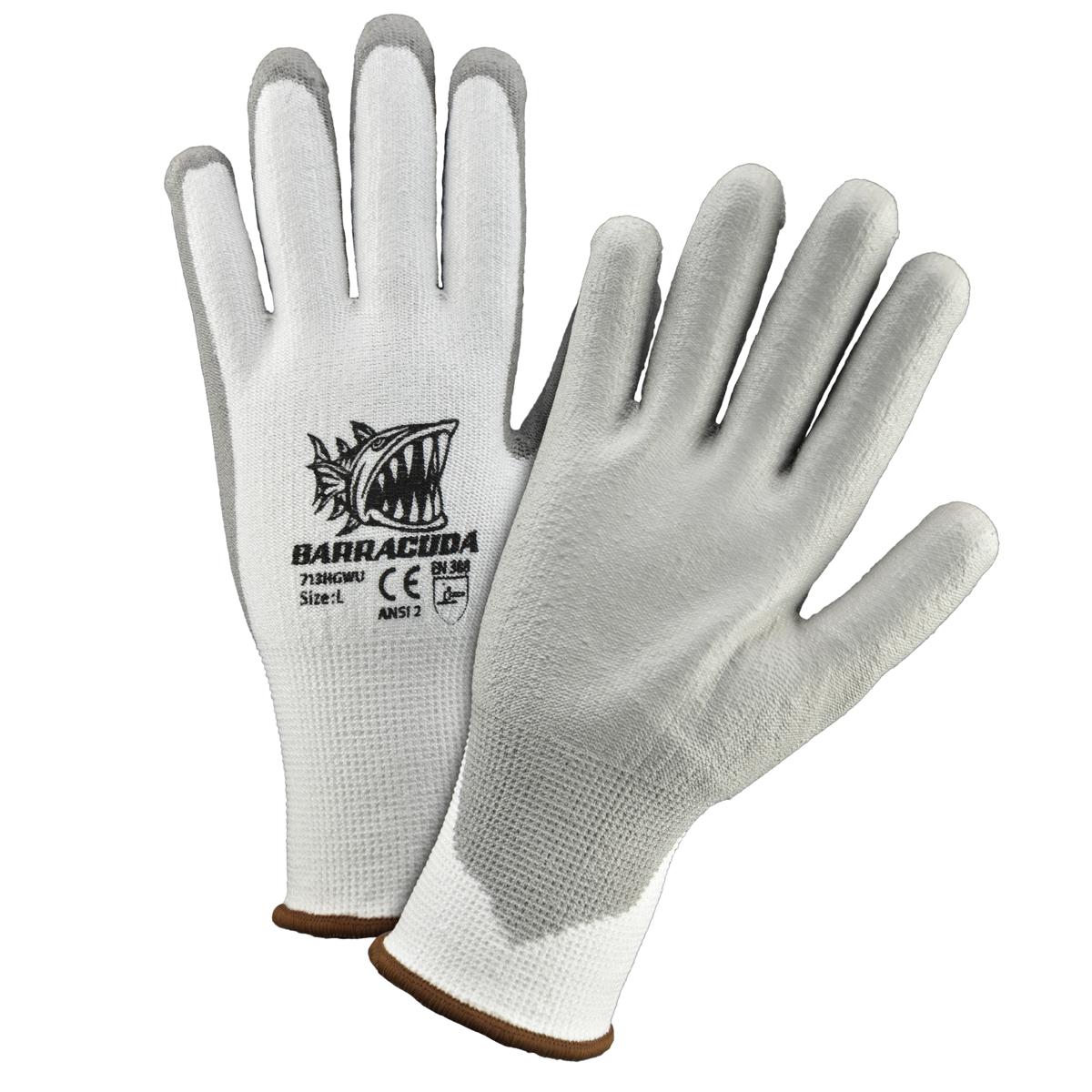 West Chester 713HGWU/L White HPPE shell with grey pu dipped gloves.