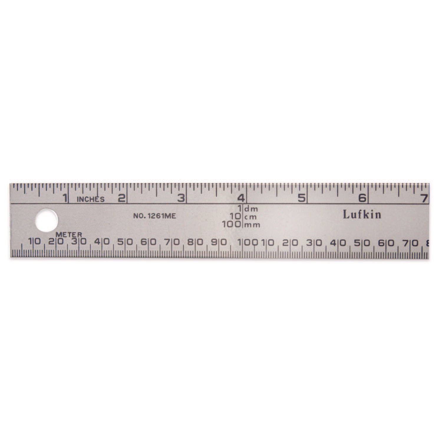 Lufkin 1261MEN 1" x 1m/3' Aluminum SAE/Metric Meter Stick