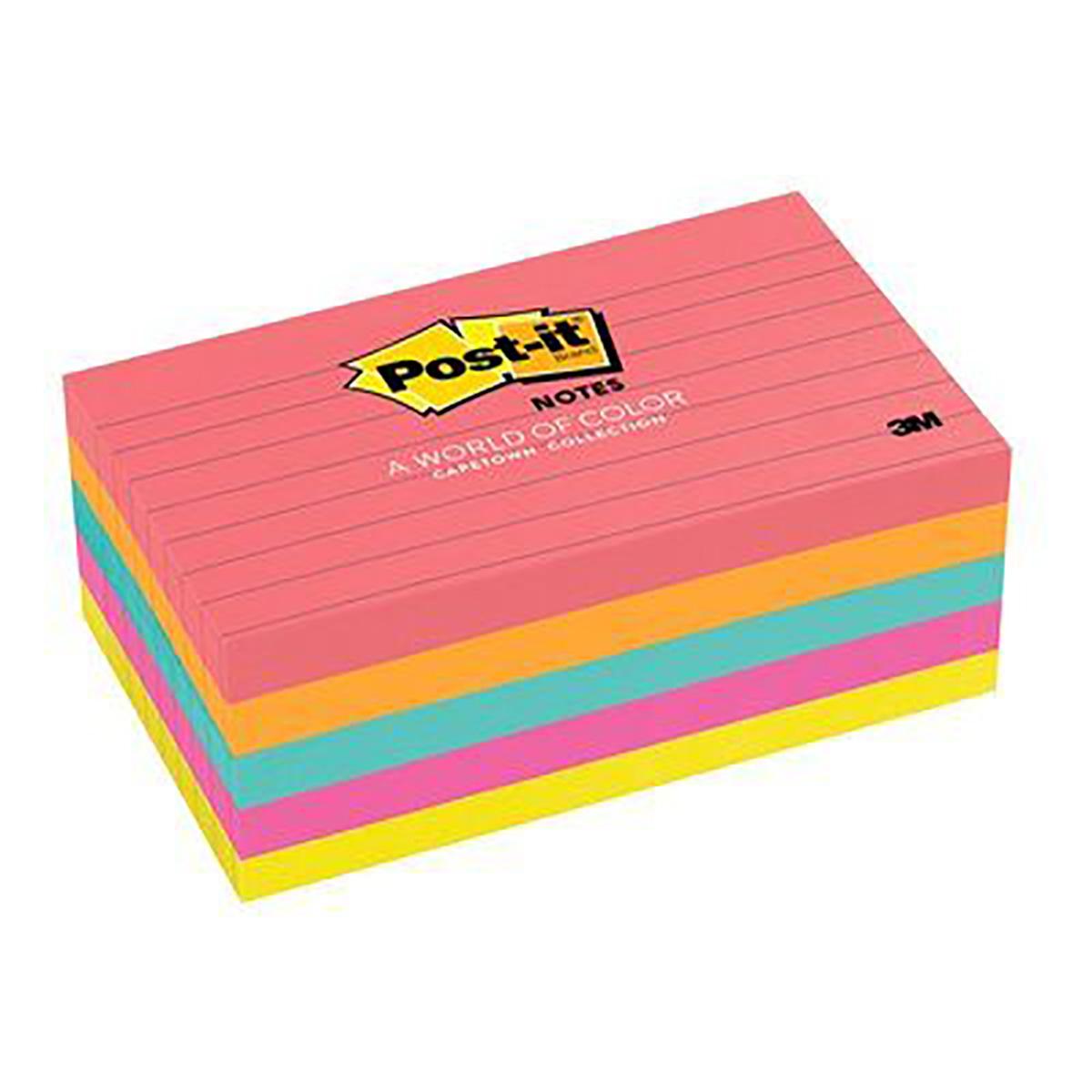 3M 70005249035 Post -it(R) Notes 635 -5AN - 3 in x 5 in (76 mm x 127 mm) Cape Town Collection - Lined