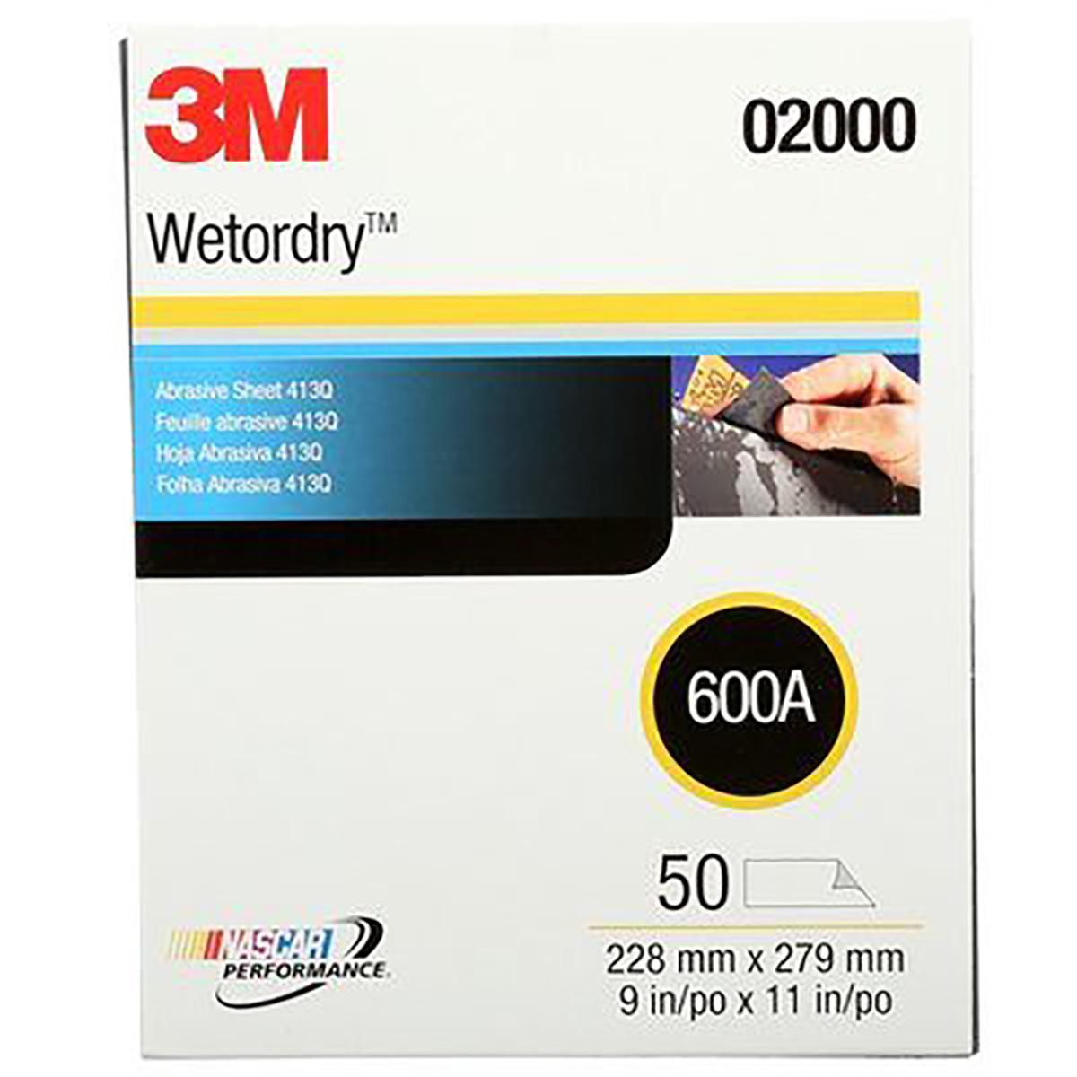 3M 60455073183  Wetordry Abrasive Sheet 413Q - 02000 - 9 in x 11 in - 600A