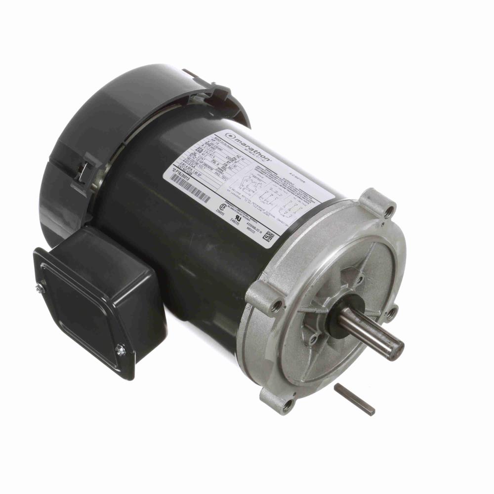 Marathon Motors MK229 K229 General Purpose Motor, 0.50 HP, 3 Ph, 60 Hz, 200-230/460 V, 3600 RPM, 56C Frame, TEFC