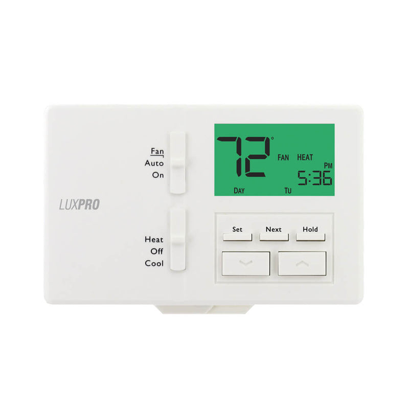 Lux P711 Programmable/Non-Programmable Thermostat, Dual Power