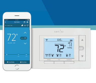 Emerson 1F87U-42WF SENSI WI-FI THERMOSTAT 4H/2C,NO C WIRE NEEDED IF USED AS1H/1C