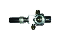 Horiz. Rotolock valve, steel, top port 3/8"OD 3/4"-16