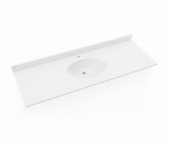 Swan Surfaces CH1B2261.010 Chesapeake Vanity Top 61x22 White Center Bowl