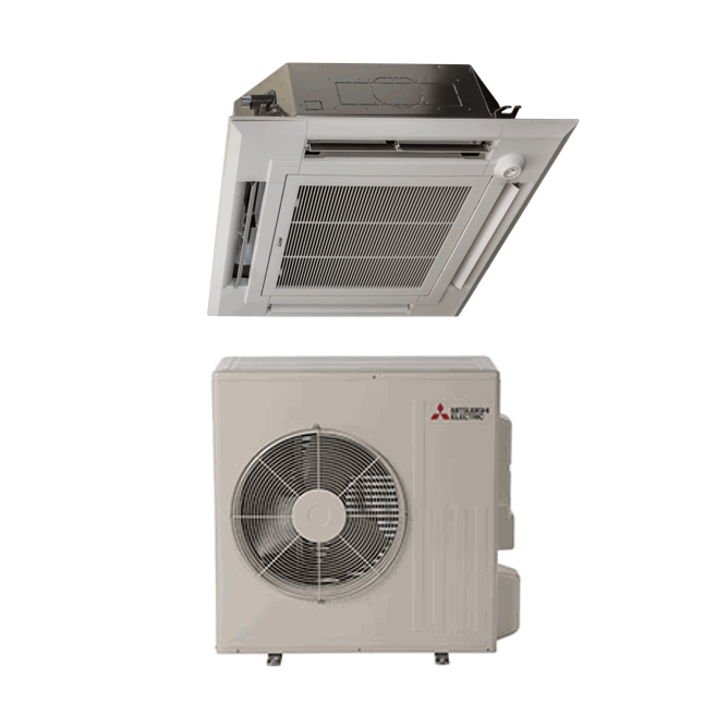 Mitsubishi P-Series 18000 BTU Ceiling Cassette Cooling Only Air Conditioning System - 24.6 SEER